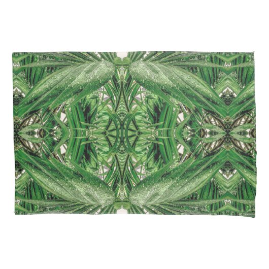 Groenen en Raindrops Pattern Kussensloop (Voorkant-Links)