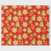 GROENEN EN RODE CHRISTMAS COOKIES EN GINGERBREAD M CADEAUPAPIER (Vlak)