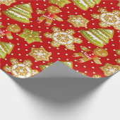 GROENEN EN RODE CHRISTMAS COOKIES EN GINGERBREAD M CADEAUPAPIER (Hoek)