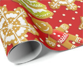 GROENEN EN RODE CHRISTMAS COOKIES EN GINGERBREAD M CADEAUPAPIER (Rol Hoek)