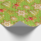 GROENEN EN RODE CHRISTMAS COOKIES EN GINGERBREAD M CADEAUPAPIER (Hoek)