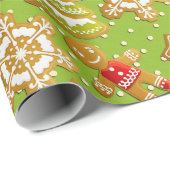 GROENEN EN RODE CHRISTMAS COOKIES EN GINGERBREAD M CADEAUPAPIER (Rol Hoek)