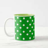 GROENEN EN WITTE POLKA DOT PATROON TWEEKLEURIGE KOFFIEMOK (Links)