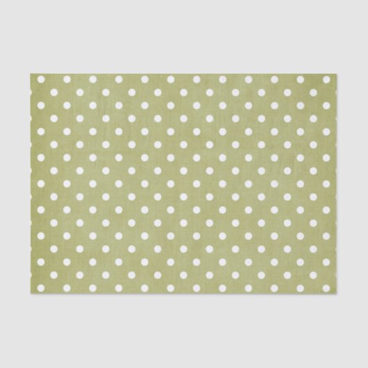 GROENEN EN WITTE POLKA DOTS TISSUEPAPIER (Voorkant)