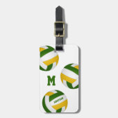 groenen gouden jongens volleybalcadeaus voor volle bagagelabel (Voorkant verticaal)