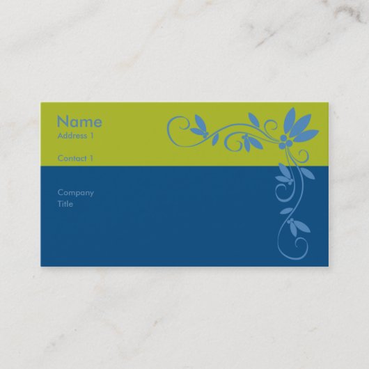 Groenen met blauwe Visitekaartjes (Voorkant)
