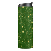 GROENEN MET GOLD GLITTER KIJKEN IRISH SHAMROCKS AA THERMOSBEKER (Gedraaid links)