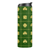 GROENEN MET GOLD GLITTER KIJKEN IRISH SHAMROCKS AA THERMOSBEKER (Gedraaid links)