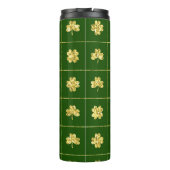 GROENEN MET GOLD GLITTER KIJKEN IRISH SHAMROCKS AA THERMOSBEKER (Achterkant)