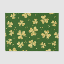 GROENEN MET GOLD GLITTER KIJKEN IRISH SHAMROCKS AA