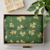 GROENEN MET GOLD GLITTER KIJKEN IRISH SHAMROCKS AA TISSUEPAPIER (Geschenk)