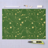 GROENEN MET GOUDE THIN LINES EN IRISH SHAMROCKS TISSUEPAPIER (Craft)
