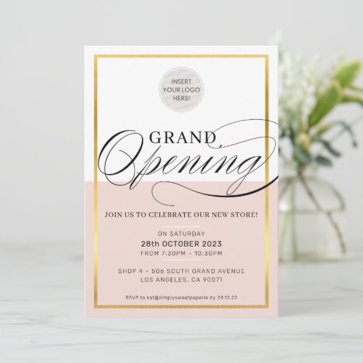 GROENEN OPENEN moderne bedrijven logo zwart roze g Kaart (Staand voorkant)