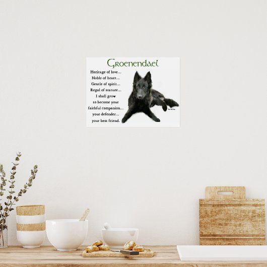 Groenendael Belgium Sheepdog Gifts Poster (Keuken)