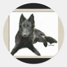 Groenendael Belgium Sheepdog Gifts Ronde Sticker
