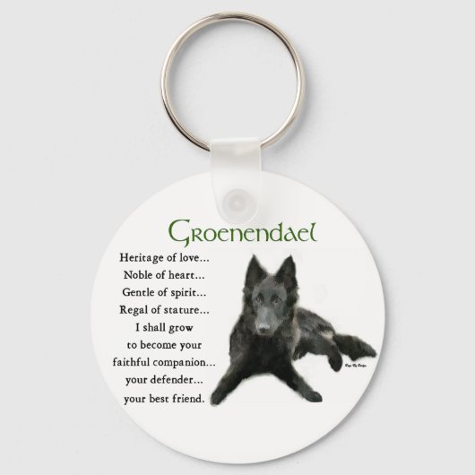 Groenendael Belgium Sheepdog Gifts Sleutelhanger (Voorkant)