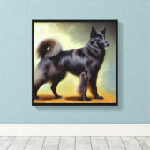 Groenendael Belgium Shepherd Dog Canvas Afdruk (Insitu (Houten vloer))