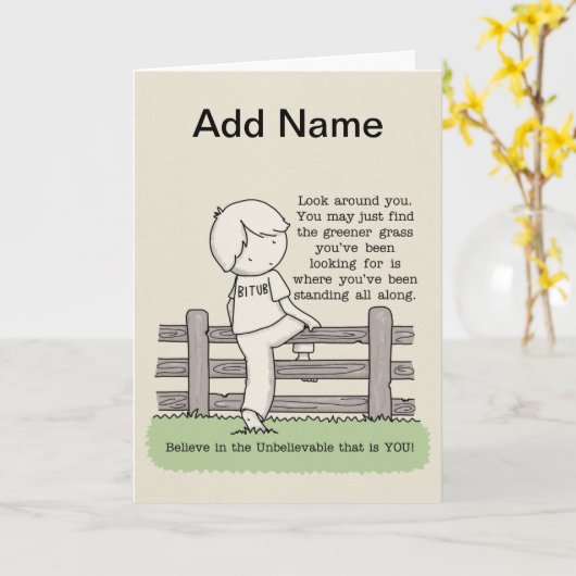 Groener gras kaart (Gele Bloem)