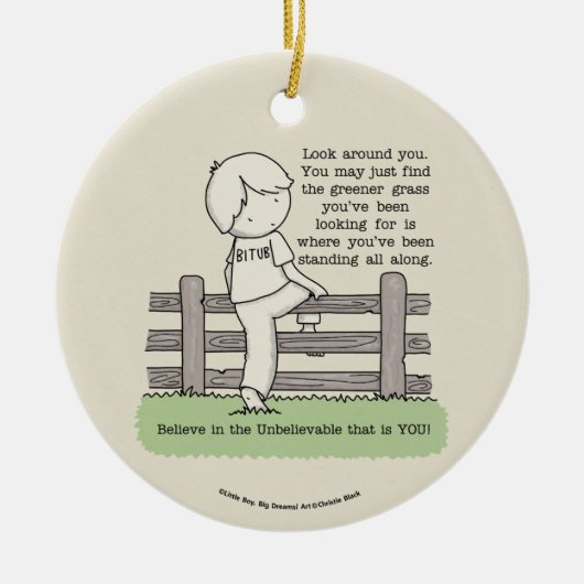 Groener gras keramisch ornament (Voorkant)