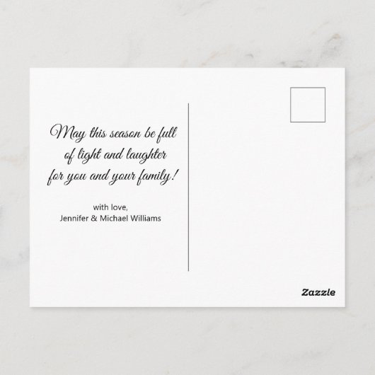 groener kerstfeest goud groen 3 fotocollage paar briefkaart (Achterkant)