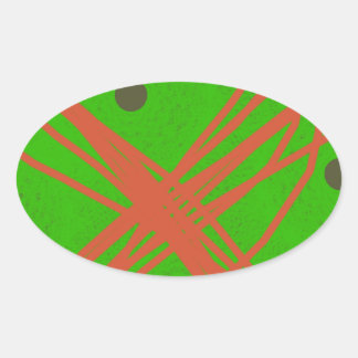 groenere abstracte kunst ovale sticker