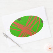 groenere abstracte kunst ovale sticker (Envelop)