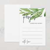 Groenere Neutrale Baby Shower Spel Gebedskaart Har Informatiekaartje (Voorkant / Achterkant)