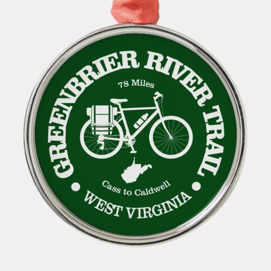 Groenere riviertrail (fietsen) metalen ornament (Voorkant)