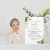 Groenfeest Feest Van Het Leven Funeral Foto Kaart (Staand voorkant)