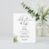 Groenfeest van het Leven Herdenkingsuitnodiging Aankondigingskaart (Staand voorkant)