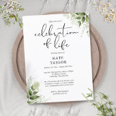 Groenfeest van het Leven Herdenkingsuitnodiging Aankondigingskaart