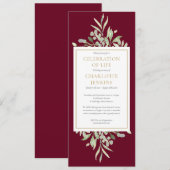 Groenfeest van het leven rouwdienst kaart (Voorkant / Achterkant)