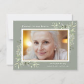 Groenfeest van het leven rouwfoto  bedankkaart (Achterkant)