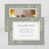 Groenfeest van het leven rouwfoto  bedankkaart (Voorkant / Achterkant)