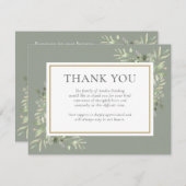 Groenfeest Viering Van Het Leven Funeral Foto Bedankkaart (Voorkant / Achterkant)