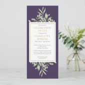 Groenfeestviering van het leven Funeral Service  Kaart (Staand voorkant)