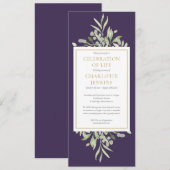 Groenfeestviering van het leven Funeral Service  Kaart (Voorkant / Achterkant)