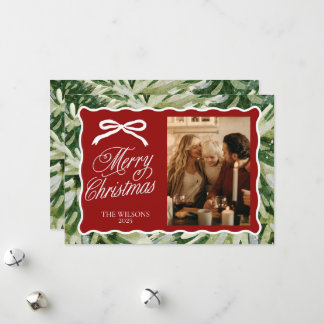 Groenfoto Kerstkaart met Strik en Schelp