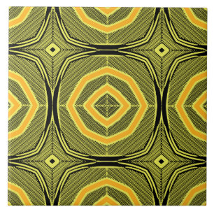  groengeel geometrisch patroon tegeltje