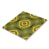 groengeel geometrisch patroon tegeltje (Zijkant)