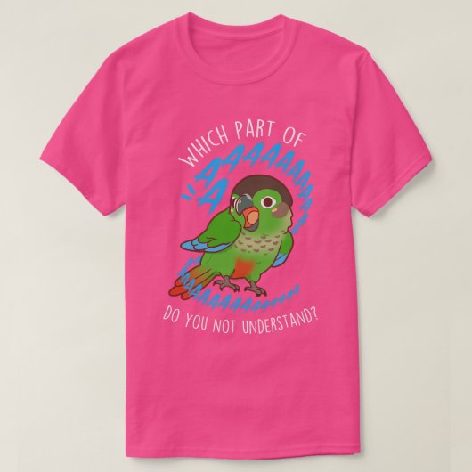 Groengehaakte Conure Parrot Aaaa T-shirt (Design voorkant)