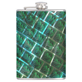 "Groengekonfijte ogen", krassen en blauwe roosters Heupfles