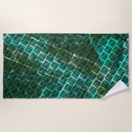 "Groengekonfijte ogen", krassen en blauwe roosters Strandlaken