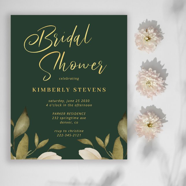 Groengoudbruiddoucheuitnodiging voor begrotingsgou (Creator heeft geüpload)