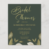 Groengoudbruiddoucheuitnodiging voor begrotingsgou flyer (Voorkant)