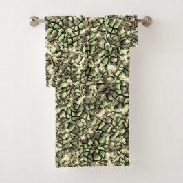 groengroenachtige sepiamozaïeklagen en sparkles bad handdoek