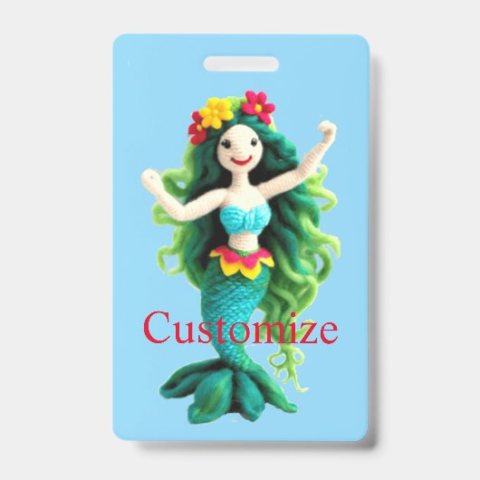 Groenhaarige Zeemeermin Thunder_Cove Badge (Voorzijde)