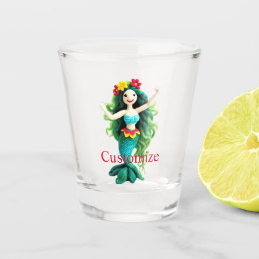Groenharige zeemeermin Thunder_Cove Shot Glas (Voorkant)