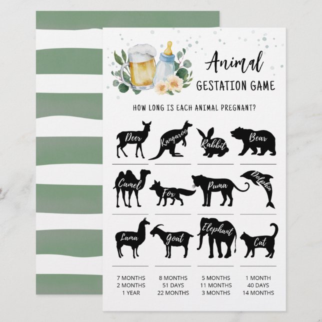 Groenheid Baby Brouwt Dierlijke Draagtijd Spel (Voorkant / Achterkant)