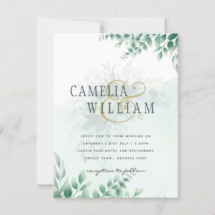 Groenheid Gouden Bruiloft Eucalyptus Bladeren QR C Briefkaart